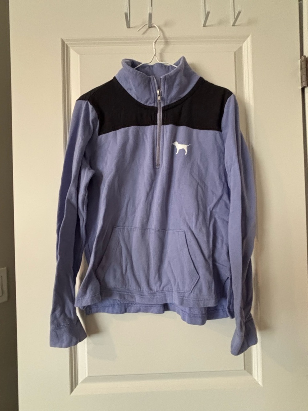 PINK Victoria's Secret Lavender and Black Half-Zip Pullover